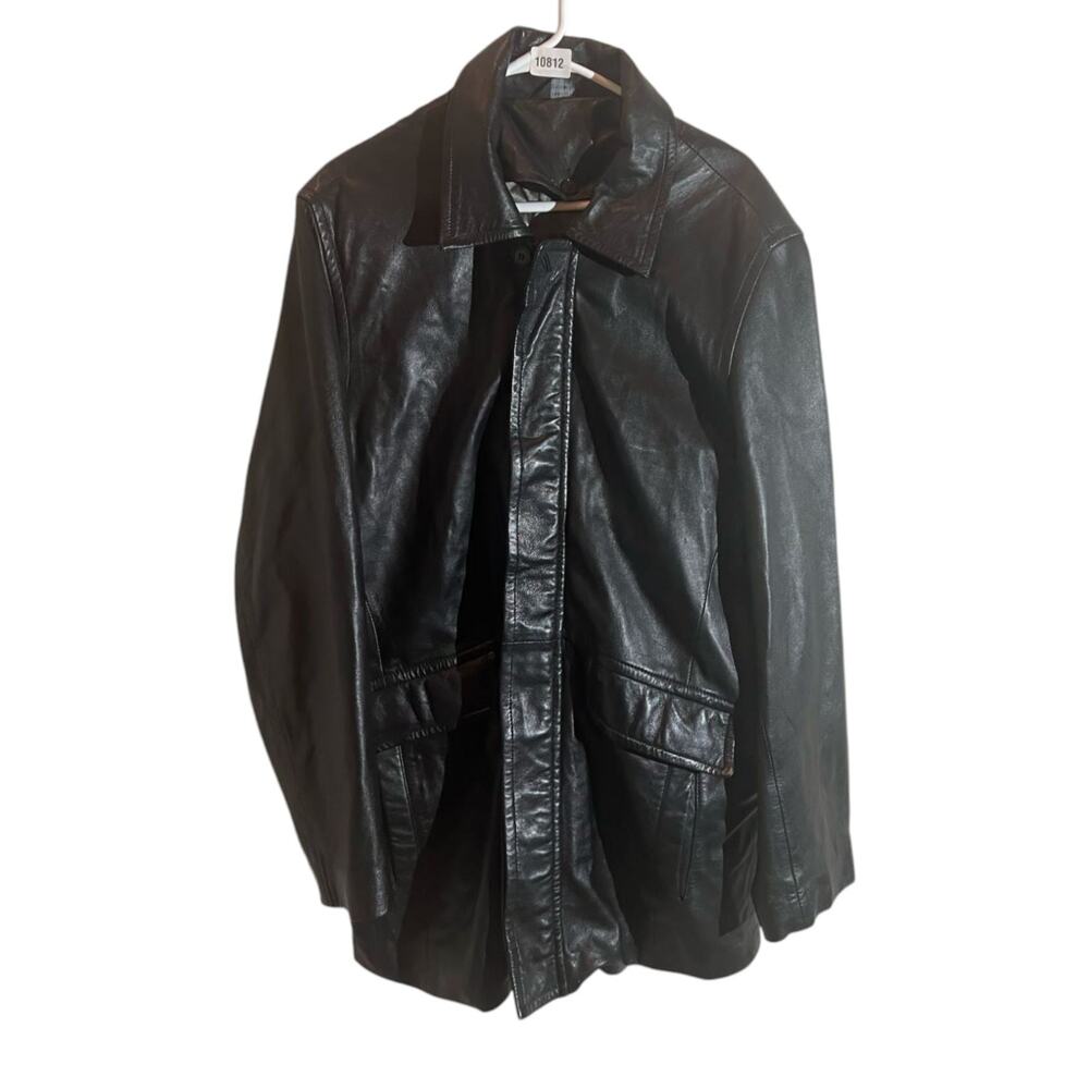 LA Leather California Leather Jacket Mens Size L Black Full Zip Casual Wear